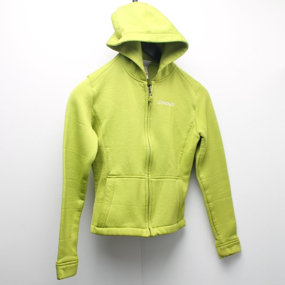 Spider Lime Green Zippered Hoody Light Jacket Size Ladies US XS - Picture 1 of 14